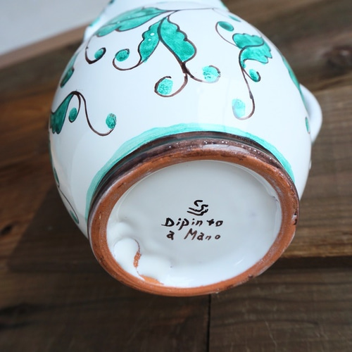 陶器 花瓶 フラワーベース 20cm 1.8L BRC001 マヨリカ焼き イタリア