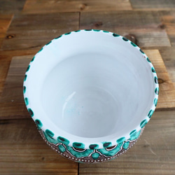 陶器製プランター 植木鉢カバー 14cm プランター マヨリカ焼き イタリア陶器 フラワーベース 花瓶 5枚目の画像
