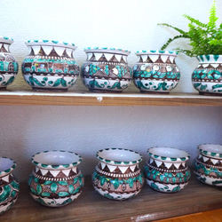 食器にもなる陶器製プランター 6種類   マヨリカ焼き  イタリア陶器　鉢カバー 花瓶 ポット 1枚目の画像