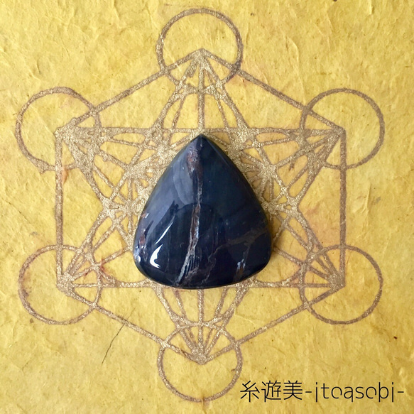 ホークスアイ(ブルータイガーアイ)⑥ルース  カボション  天然石 1枚目の画像