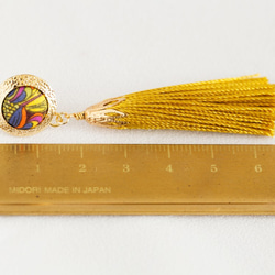 [接受耳環]金框和流蘇耳環&lt;Liberty Fabric / Willow Rose&gt; 第3張的照片