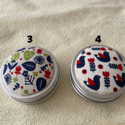 北欧柄くるみボタン　マカロン缶　ピルケース　お好きな柄2個セット 3枚目の画像