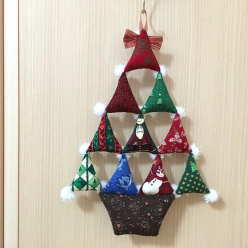 トライアングルツリー 布 三角 クリスマスツリー オーナメント