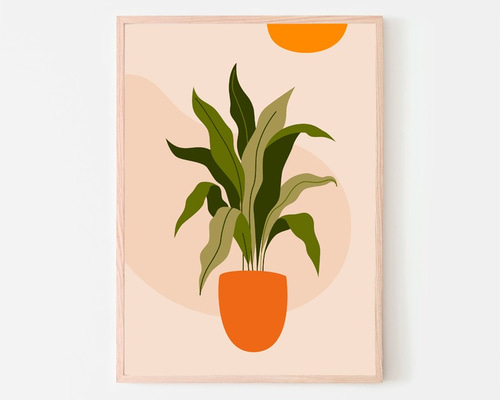 観葉植物のイラスト / アートポスター プラント アブストラクト