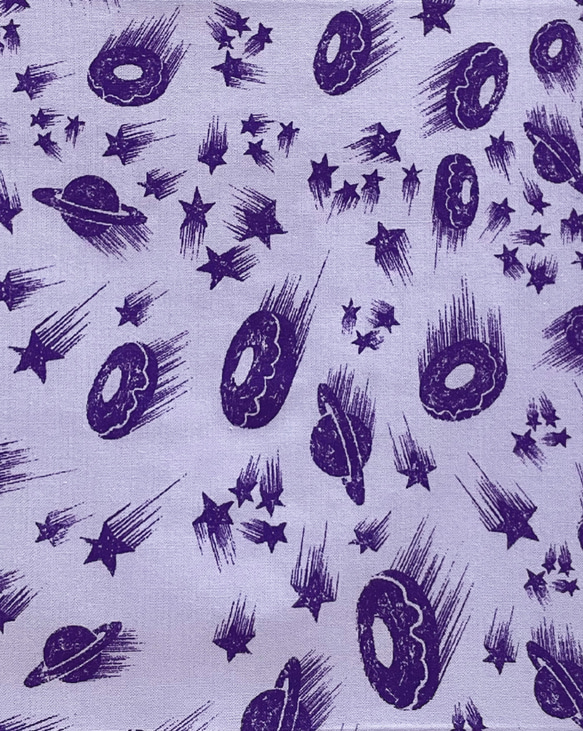 ドーナツ惑星の手ぬぐい (purple) 3枚目の画像