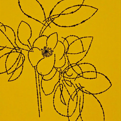 「日々是好日 no.6」　シンプルに植物を描いたフリーハンド絵画 1枚目の画像