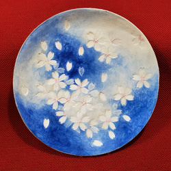 桜咲く　オーブン陶土のお皿 3枚目の画像