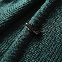 大人の魅力を惹き立てるウール素材ニットロングカーデ　ドグルボタン　ジャグルグリーン201104-1 8枚目の画像