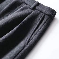 あたたかく、柔らかく質感のウールスカート　冬スカート　マキシ丈スカート　ダークグレー　201106-2 3枚目の画像