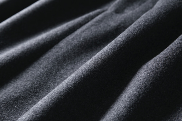 あたたかく、柔らかく質感のウールスカート　冬スカート　マキシ丈スカート　ダークグレー　201106-2 5枚目の画像