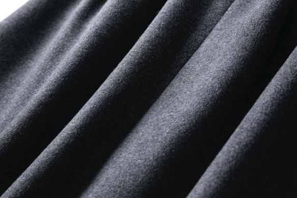 あたたかく、柔らかく質感のウールスカート　冬スカート　マキシ丈スカート　ダークグレー　201106-2 9枚目の画像