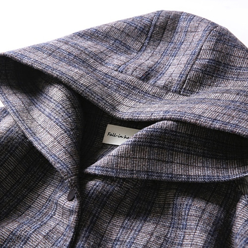 美品　fall-in&co ウール　チェスターコート　チェック チェックチェスターコート-Unisex