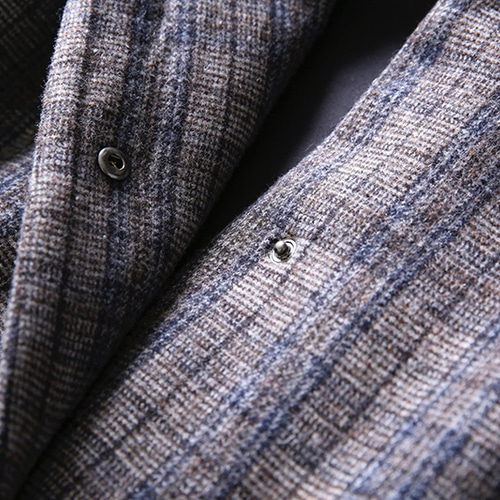 気取らないお洒落が叶うフード付ウールコート チェックコート 191101-3