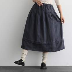 風合い年中愛用リネンスカート　ロングスカート　タック入りスカート　三色201206 2枚目の画像