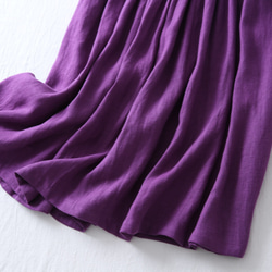 易於混搭，100% 亞麻褶皺裙身，有四種顏色可供選擇 210401 第7張的照片
