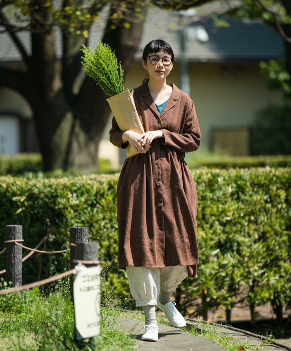 有醇厚感，永不疲倦，可長期習慣使用的棉麻切斯特大衣長外套210402-1 第6張的照片