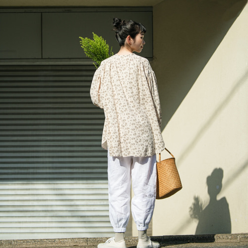 ☆20％オフ☆贅沢ギャザー花柄ブラウス チュニック コットン100