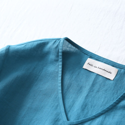 何枚も欲しい！洗練されたシンプルリネンブラウス　Tシャツ　13カラー展開　8分袖　Vネック  210404 7枚目の画像