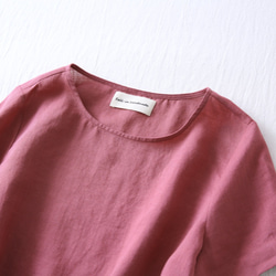 何枚も欲しい！洗練されたシンプルリネンブラウス　半袖Tシャツ　13カラー展開　半袖210406 4枚目の画像
