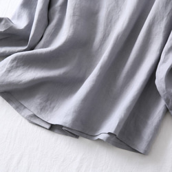 他にないデザイン♪ストライプ切替シャツ　リネン100％　長袖シャツ　グレー210801-1 9枚目の画像