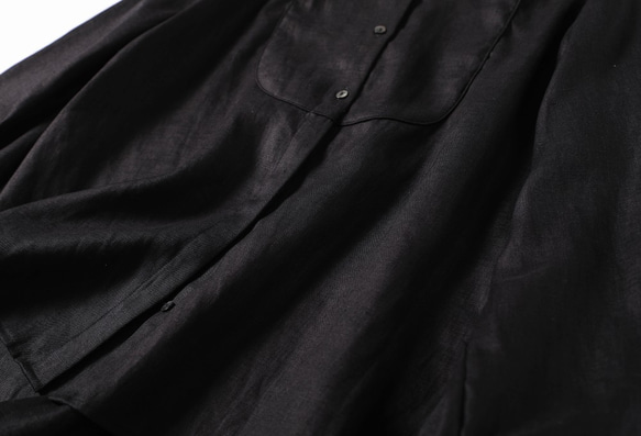 Botham 襯衫式襯衫黑色 210806-5，以其質感和輪廓打造時尚秋季造型 第6張的照片