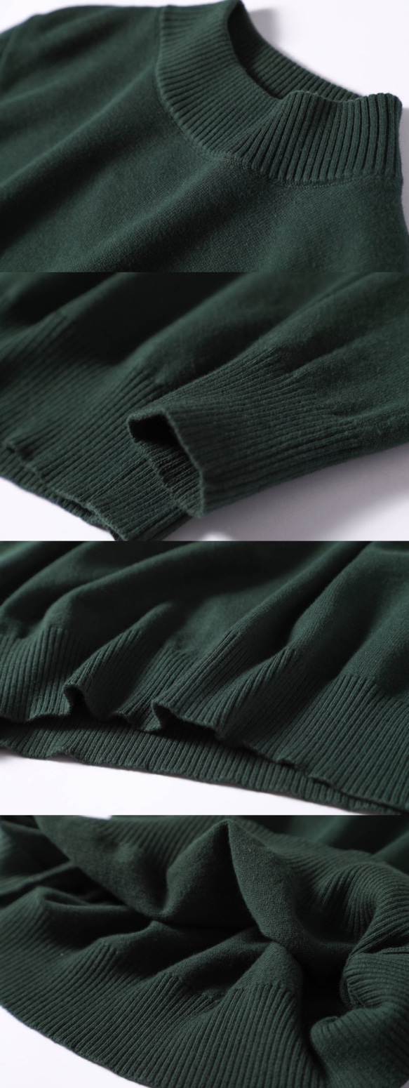 毎日身に着けたい　コットン100％ニット　モックネック　セーター　11カラー展開！211001 7枚目の画像