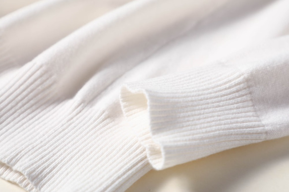 100% 純棉內衣針織小高領毛衣，有 11 種顏色，讓您每天都想穿！米白色211001-01 第5張的照片