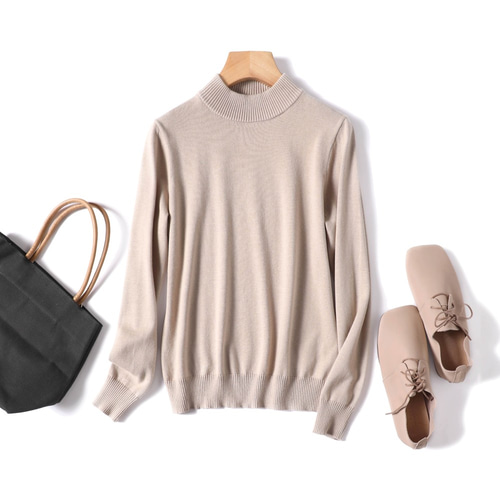 毎日身に着けたい コットン100％下着ニットモックネックセーター11