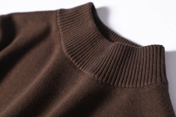 每天想穿的 100% 純棉內衣針織小高領毛衣 11 色 黑紅棕色 211001-08 第2張的照片
