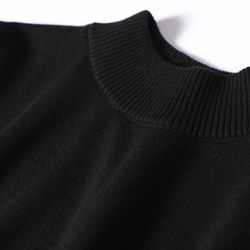 您每天都想穿的 100% 純棉內衣針織小高領毛衣，有 11 種顏色可供選擇！黑色211001-11 第2張的照片