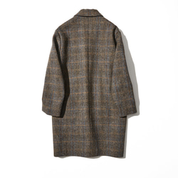 大人が着たいお洒落なウールコート　イタリア製ウール100％チェック柄生地　ロングコート191205-7 3枚目の画像