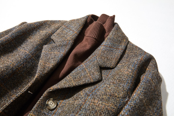 大人が着たいお洒落なウールコート　イタリア製ウール100％チェック柄生地　ロングコート191205-7 4枚目の画像