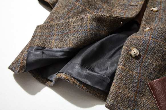 大人が着たいお洒落なウールコート　イタリア製ウール100％チェック柄生地　ロングコート191205-7 5枚目の画像