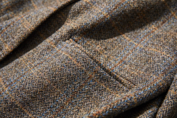 大人が着たいお洒落なウールコート　イタリア製ウール100％チェック柄生地　ロングコート191205-7 6枚目の画像