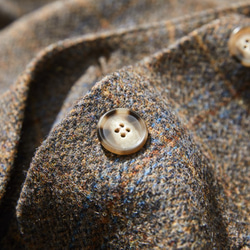 大人が着たいお洒落なウールコート　イタリア製ウール100％チェック柄生地　ロングコート191205-7 8枚目の画像