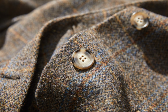 大人が着たいお洒落なウールコート　イタリア製ウール100％チェック柄生地　ロングコート191205-7 8枚目の画像