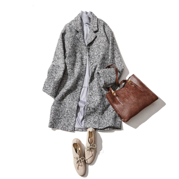 大人が着たいお洒落なウールコート ウール60％パイル生地 ロングコート