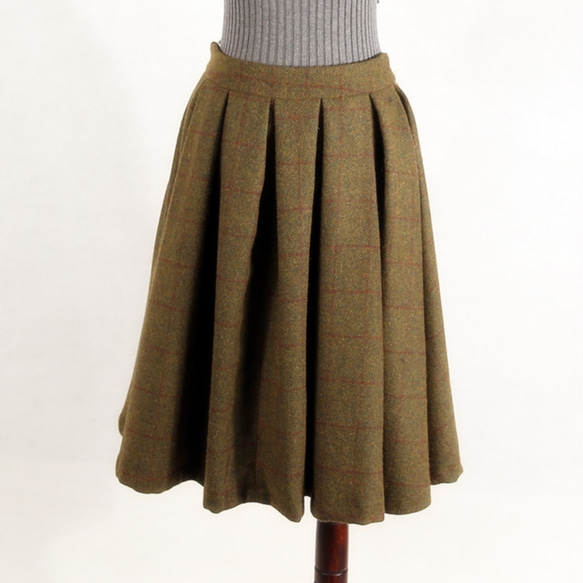 チェック柄　ウール生地　冬の厚て人気スカート 1枚目の画像