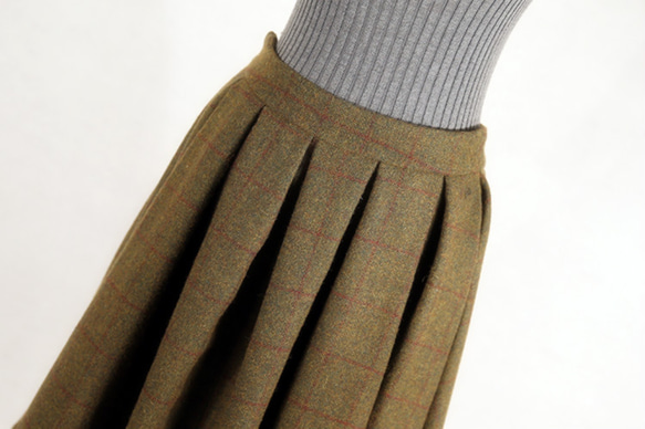 チェック柄　ウール生地　冬の厚て人気スカート 2枚目の画像