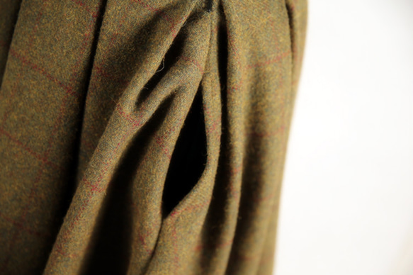 チェック柄　ウール生地　冬の厚て人気スカート 4枚目の画像