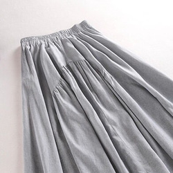 f048綿麻　夏のロングスカート 2枚目の画像