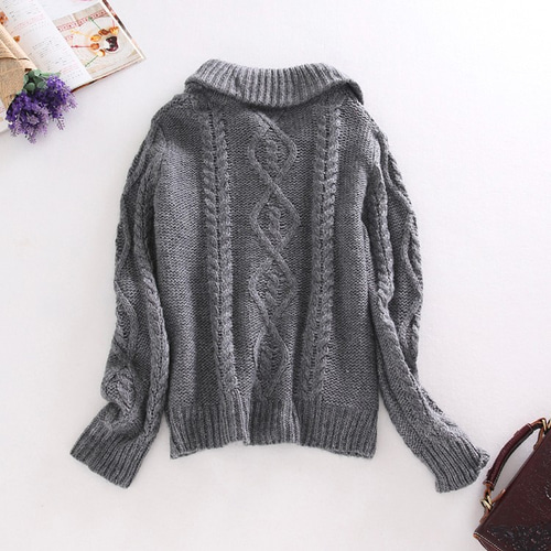 再販3）お得品 レディース 無地 ケーブル 糸編み アウター ニット