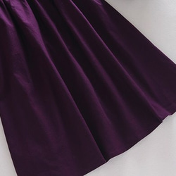 f157（再販8）新作　丸襟　綿麻　レトロ　ロンングワンピース　紫 3枚目の画像