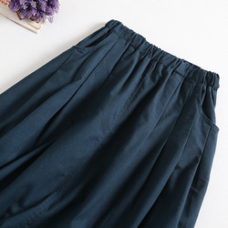 f52305　（再販7)年中活躍できる綿麻スカート　ロングカラースカート　ポケット付き 2枚目の画像