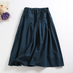 f52305　（再販7)年中活躍できる綿麻スカート　ロングカラースカート　ポケット付き 5枚目の画像