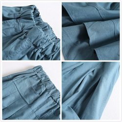 f52306　年中活躍できる綿麻スカート　ロングカラースカート　ポケット付き 4枚目の画像