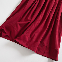 f52307（再販） 年中活躍できる綿麻スカート　ロングカラースカート　ポケット付き 3枚目の画像