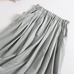 f52308 （再販2）年中活躍できる綿麻スカート　ロングカラースカート　ポケット付き 2枚目の画像
