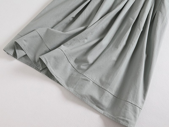 f52308 （再販2）年中活躍できる綿麻スカート　ロングカラースカート　ポケット付き 3枚目の画像