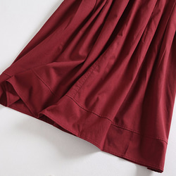 f52307  年中活躍できる綿麻スカート　ロングカラースカート　ポケット付き 3枚目の画像